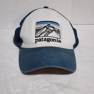 Patagonia Hat Cap Snapback Trucker White Green Embroidered‎ Mountain Outdoor